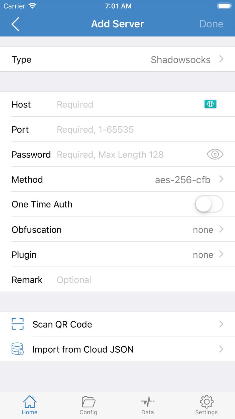 Shadowrocket Add Server: Type, Host, Port, Password